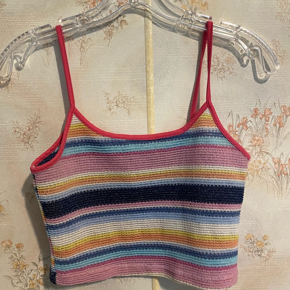 Multicolor Striped Women's Crop Top